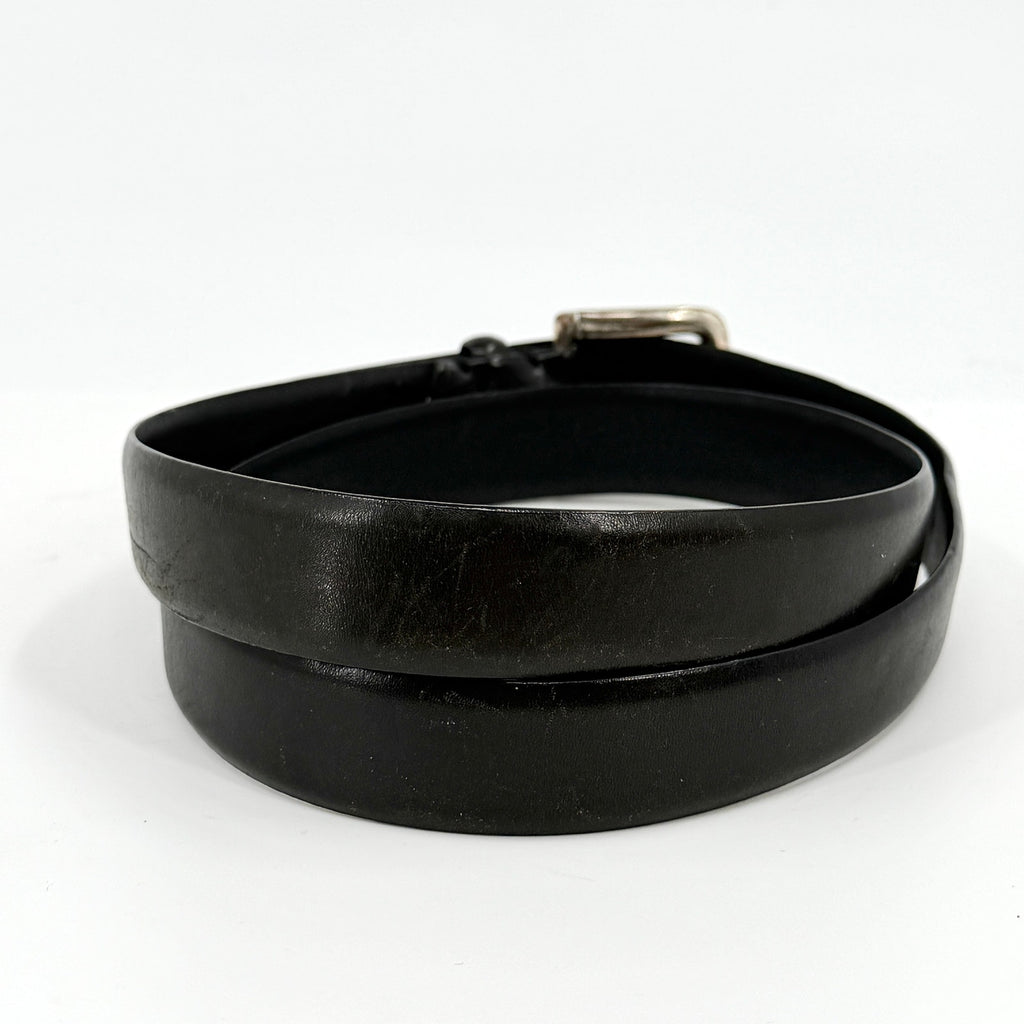 Vintage Y2K Polo Ralph Lauren Black Genuine Leather Solid Brass Buckle Belt