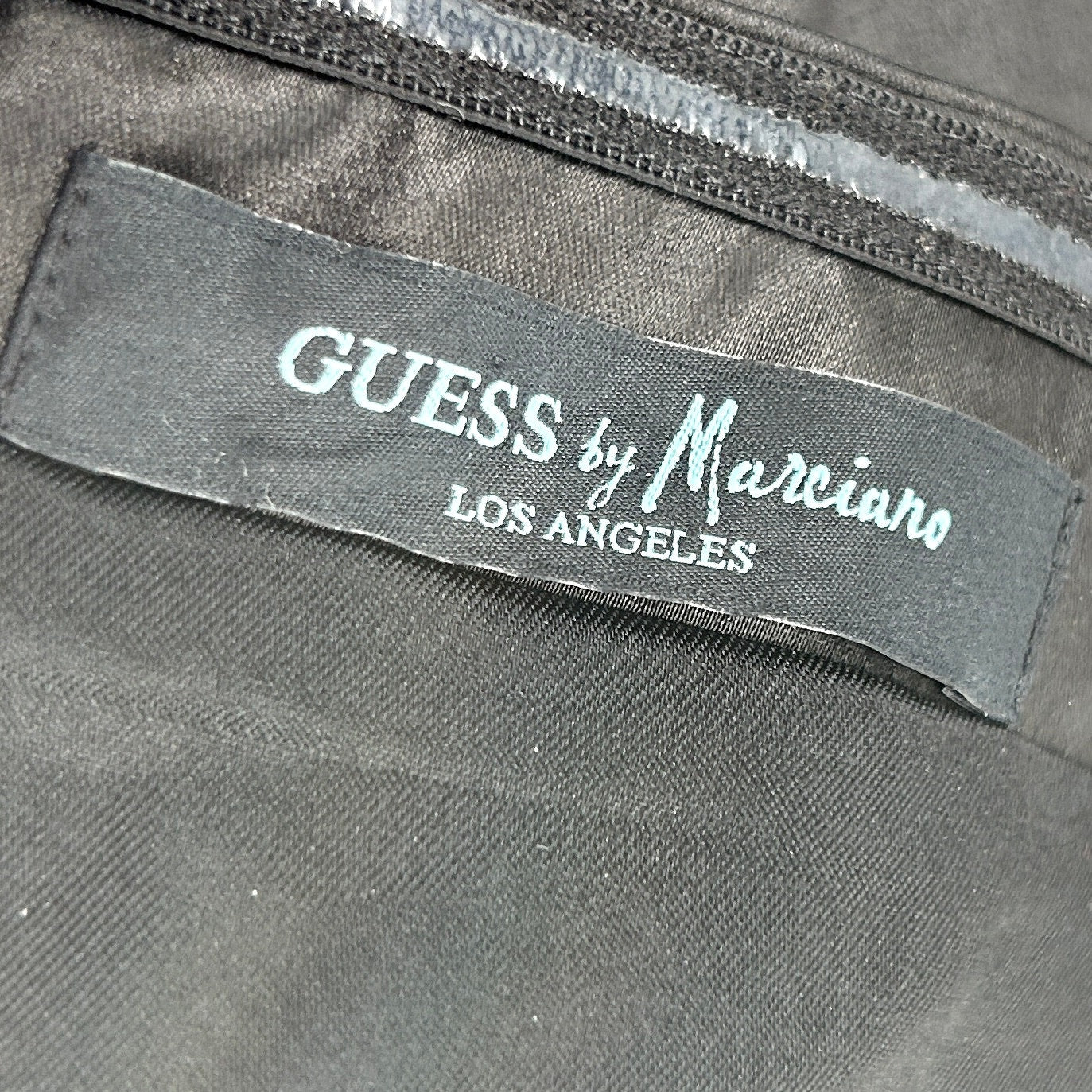 Guess by Marciano Black Satin Strapless Cocktail Dress