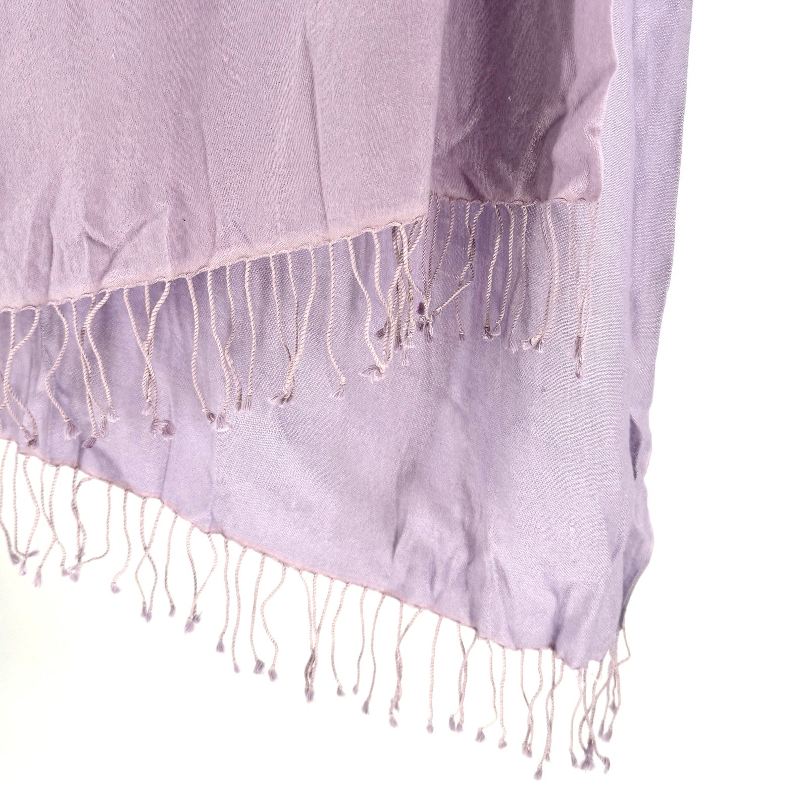 Vintage Y2K Kenneth Cole Lavender Silk Rayon Fringe Wrap Scarf