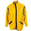 Vintage 90s Bob Mackie Yellow Studded Embroidered Fleece Zip Jacket