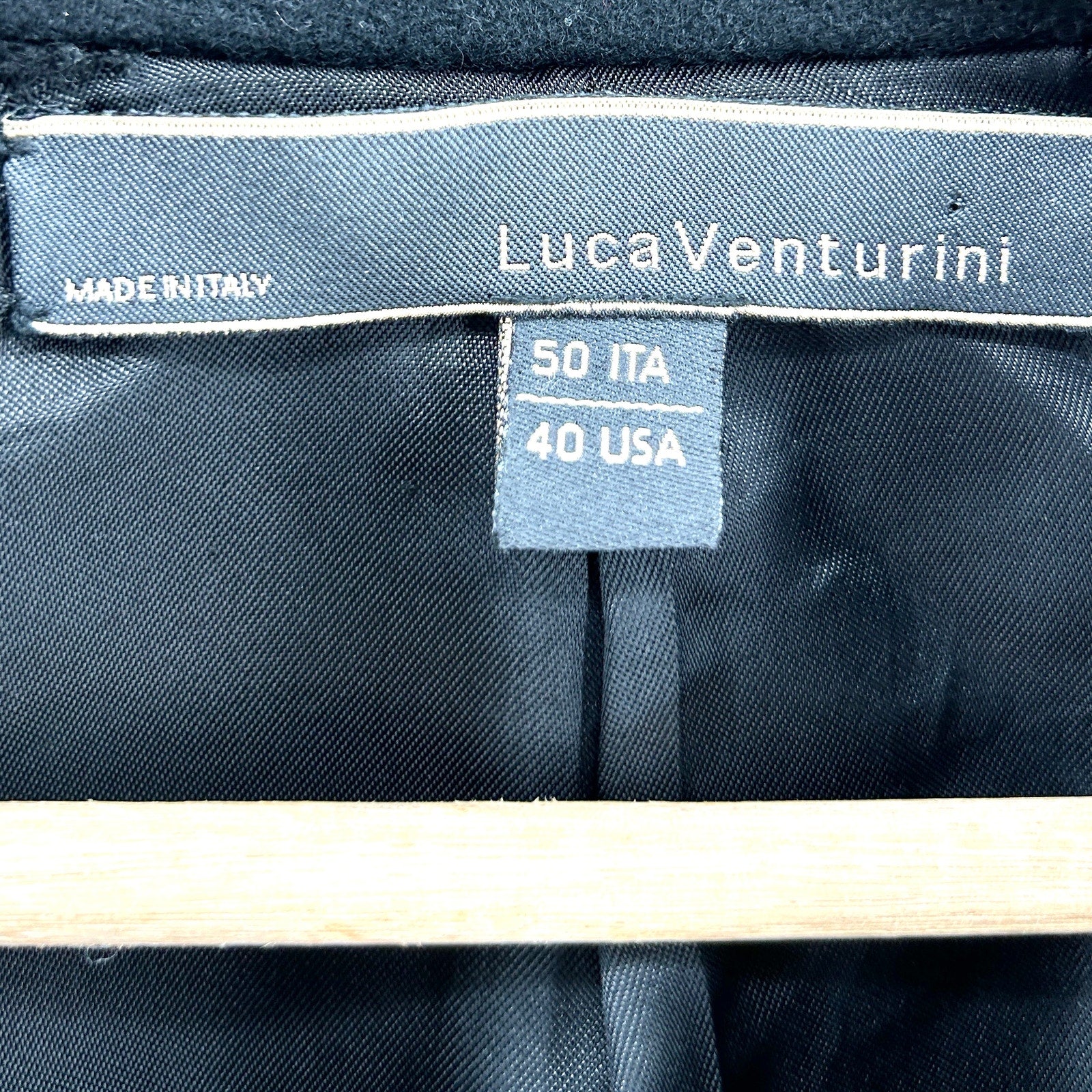 Vintage Y2K Luca Venturini Black 100% Cashmere Tailored Blazer