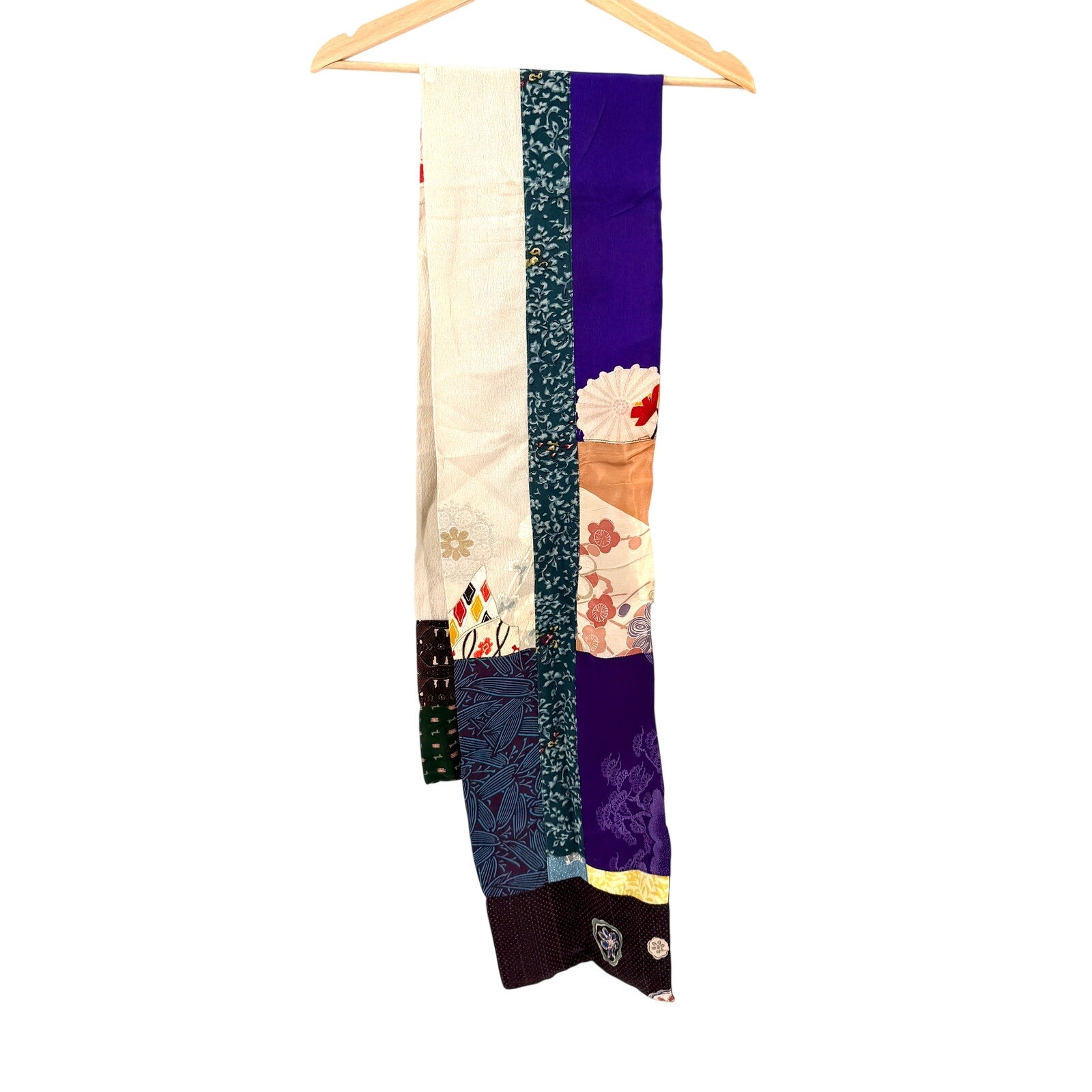 Vintage Reclaimed Japanese Silk Kimono Patchwork Scarf
