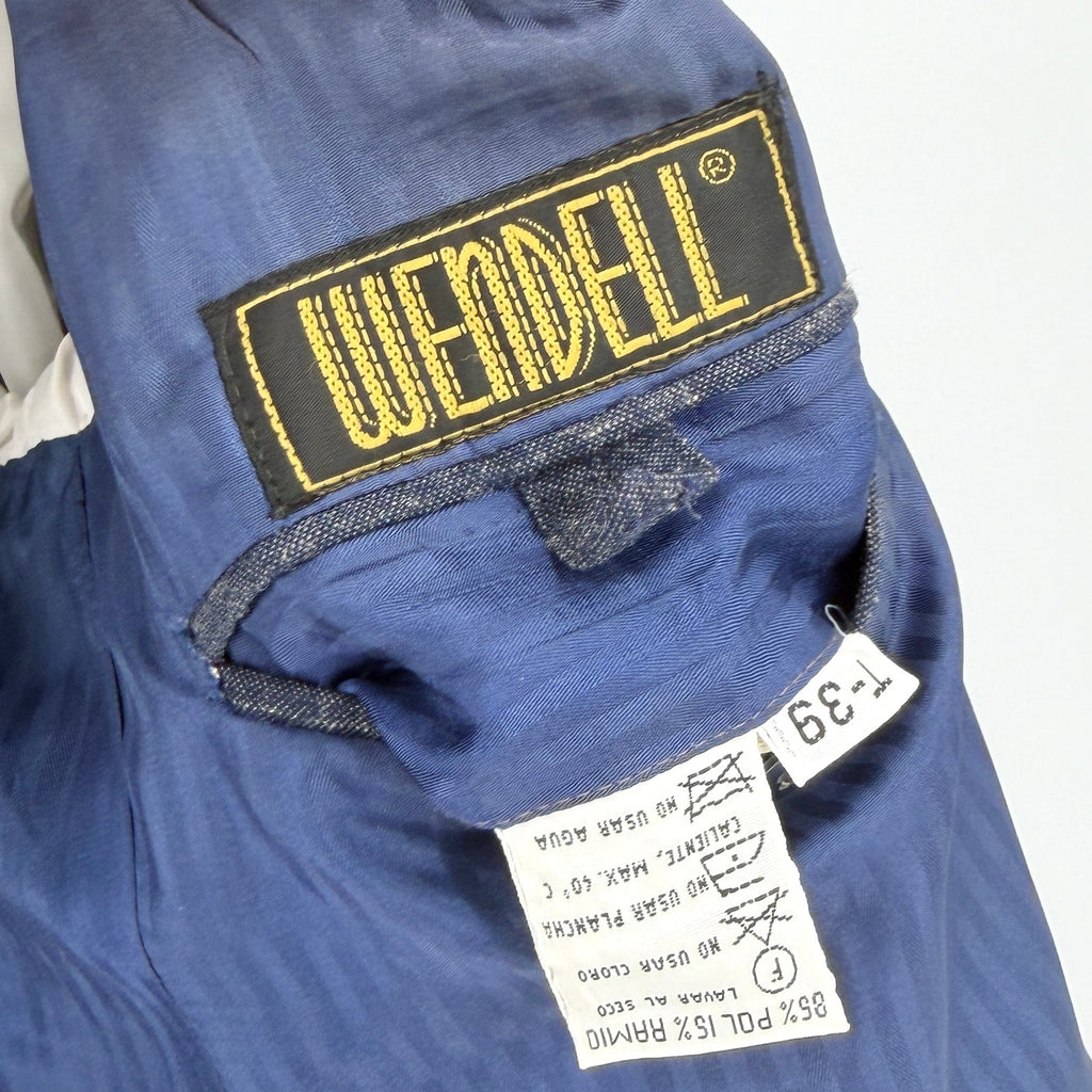 Vintage 90s Wendell Indigo Blue Double Breasted Power Dressing Blazer Jacket