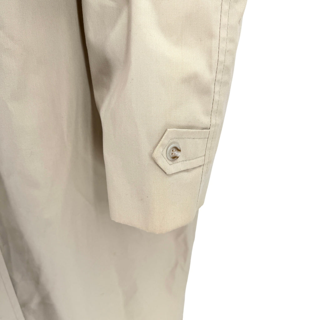 Vintage 80s London Fog Tan Classic Minimalist Fly Front Trench Coat Jacket