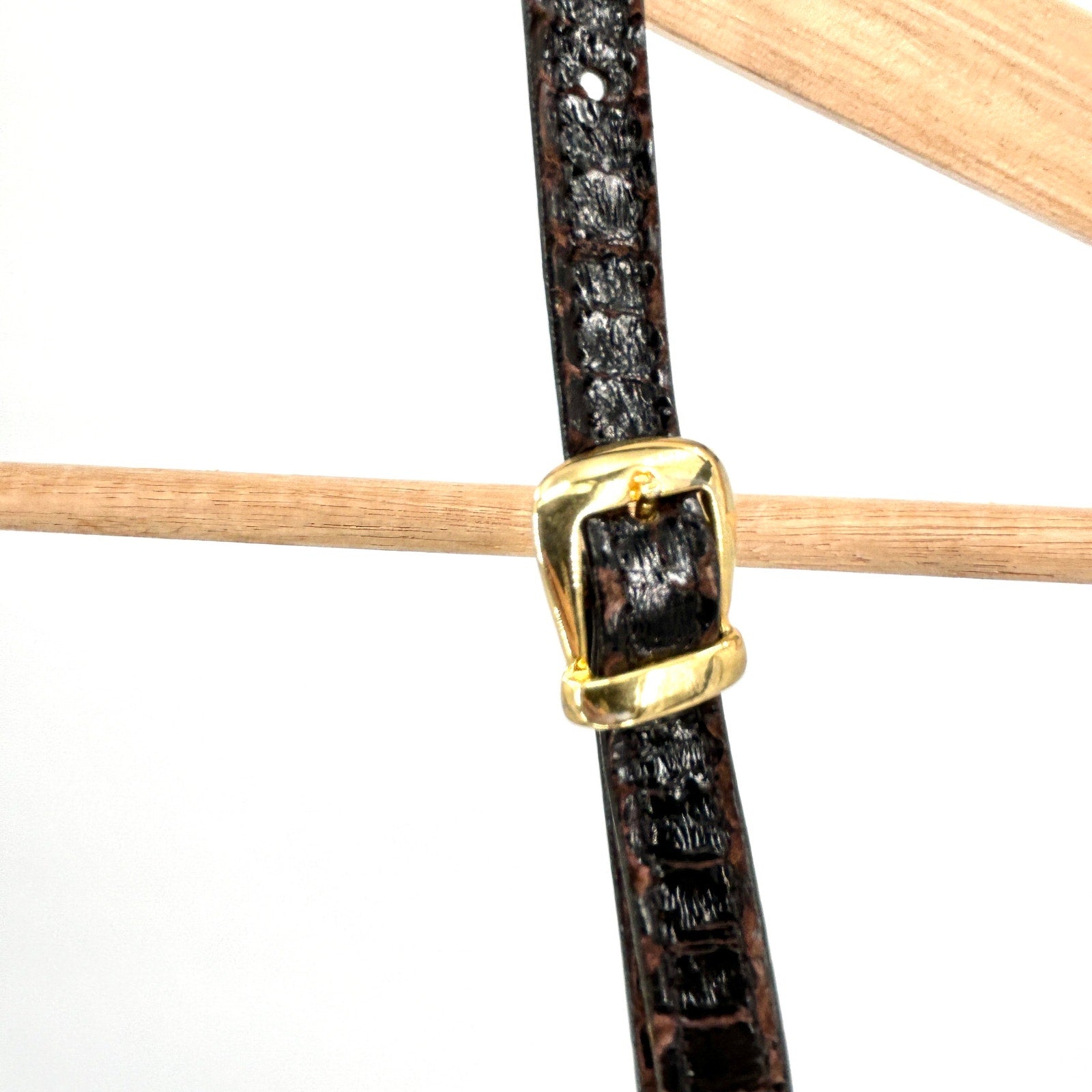 Vintage 80s Black Genuine Snakeskin Gold Hardware Crossbody Clutch