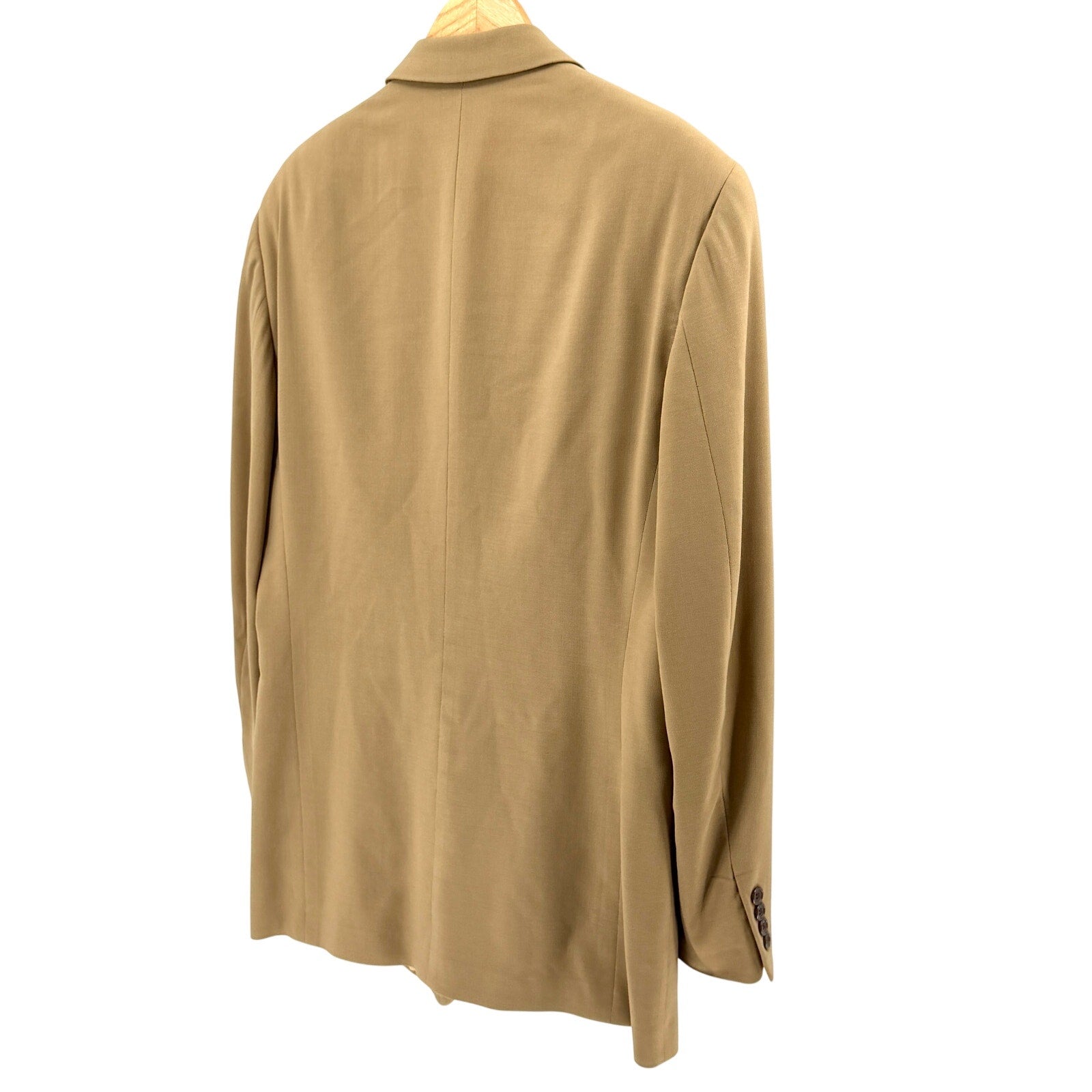 Vintage 90s Donna Karan Signature Tan Pleated JFK Jr Style 3 Button Suit