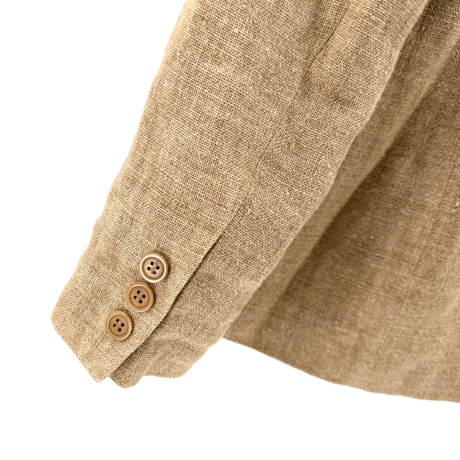Vintage Y2K Alfani Khaki 100% Linen Fitted Blazer Jacket