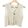 Vintage 80s The Limited Cream Macrame 100% Cotton Sleeveless Vest