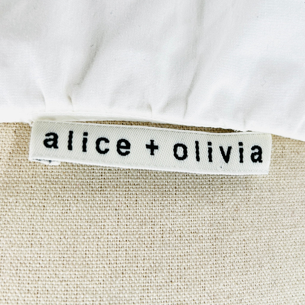 alice + olivia White Off-Shoulder Ruffle Statement Blouse Top