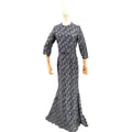 Vintage Y2K Gunmetal Black Metallic Lace Sequin Formal Evening Gown