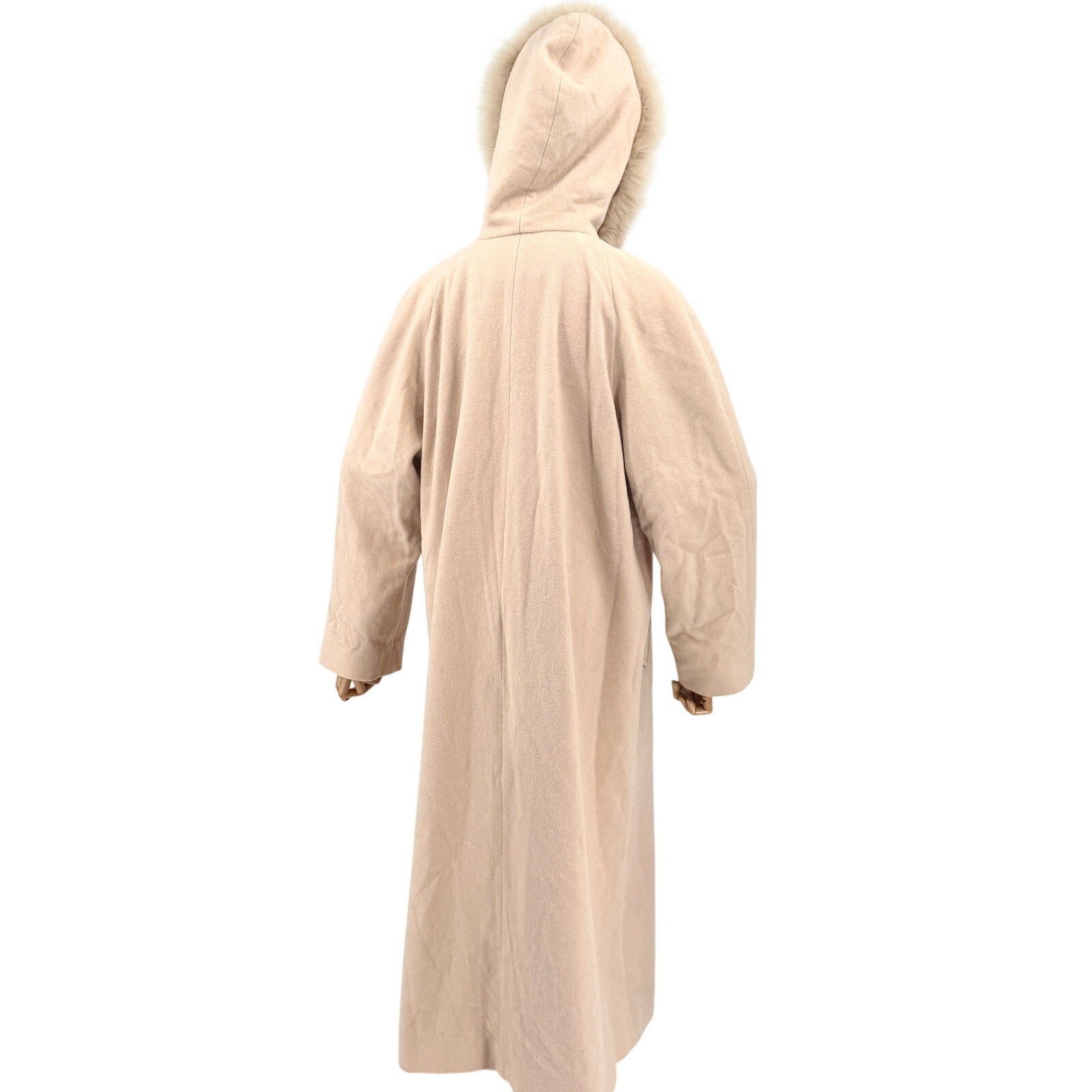 Vintage Y2K Kristen Blake Blush Pink Fox Fur Trim Hooded Coat