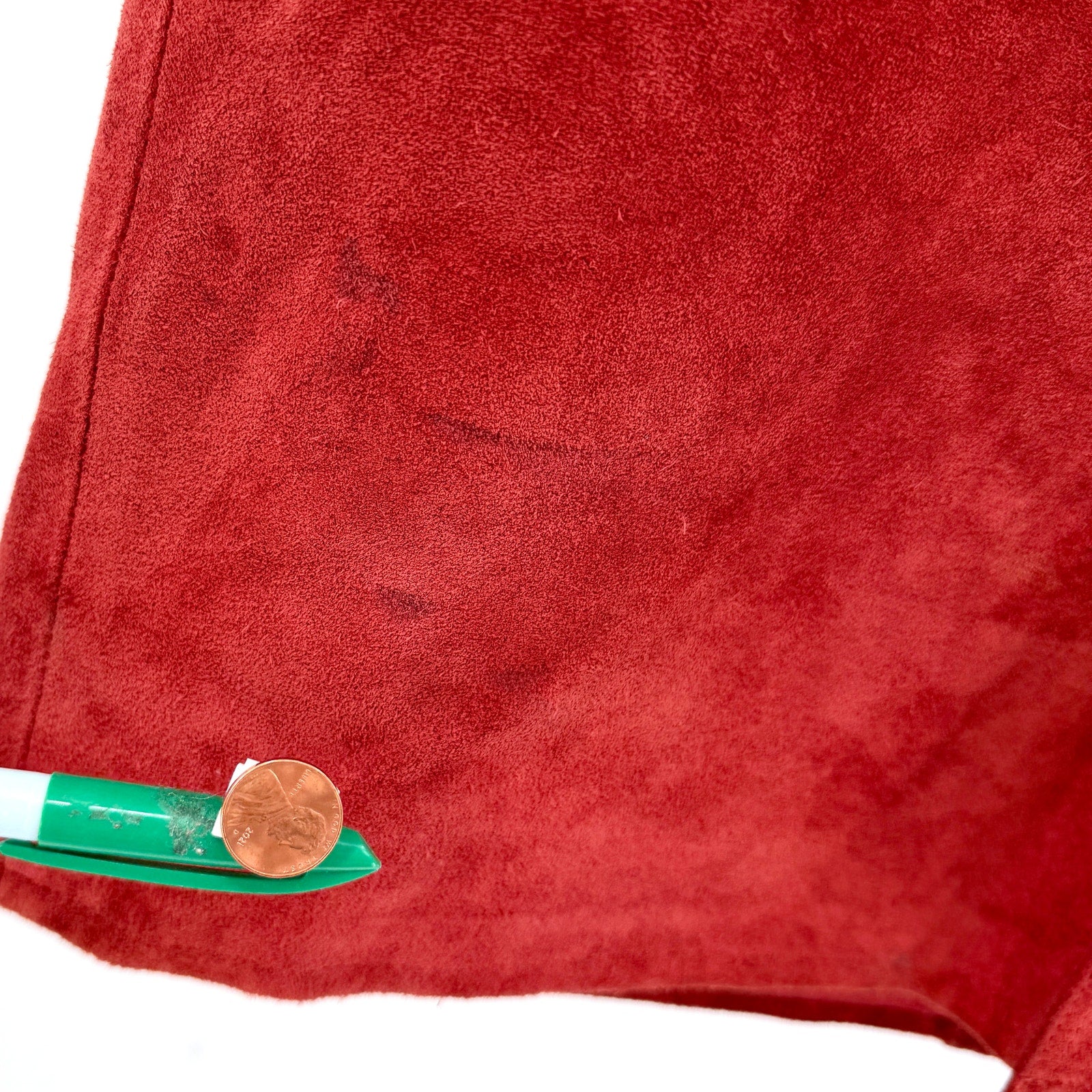 Vintage 90s Gap Brick Red Genuine Suede Western A-Line Skirt