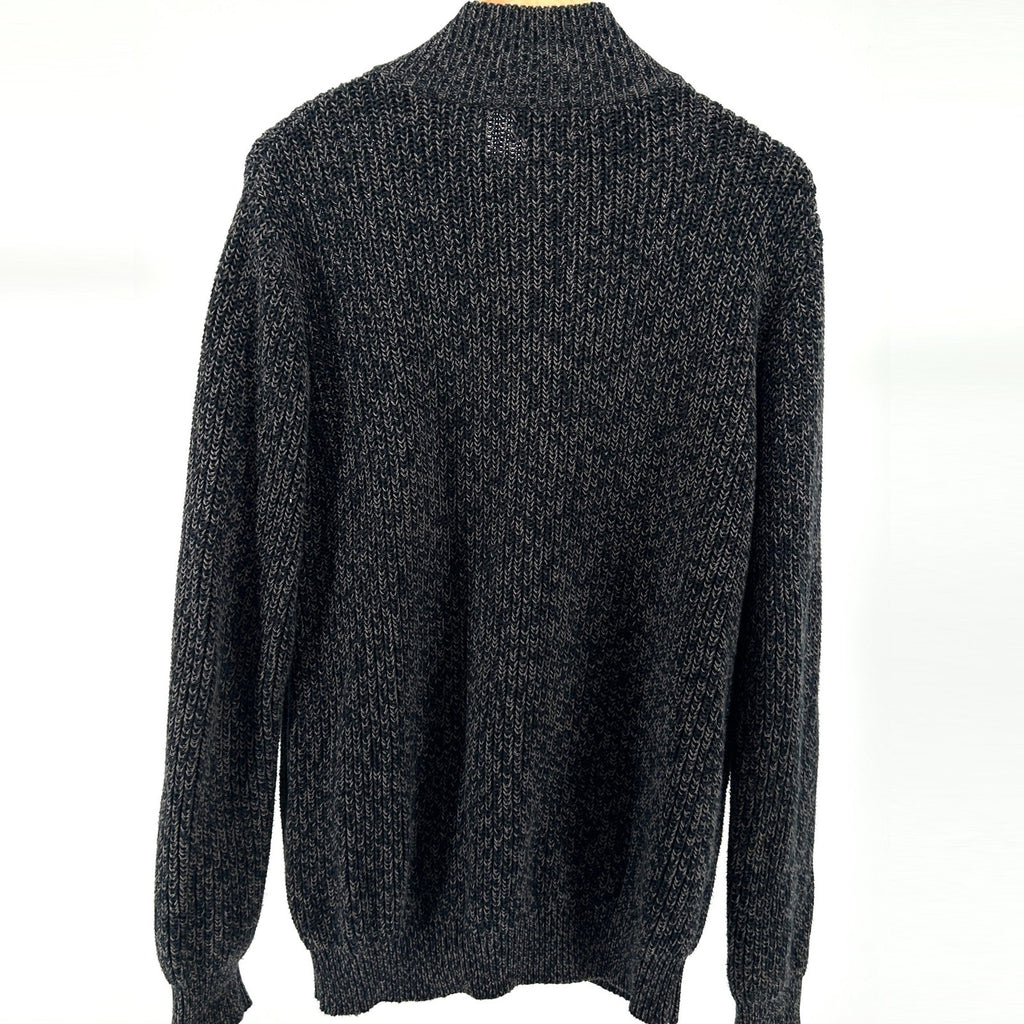 Vintage Y2K L.L.Bean Dark Indigo Grey 100% Cotton Full Zip Cardigan