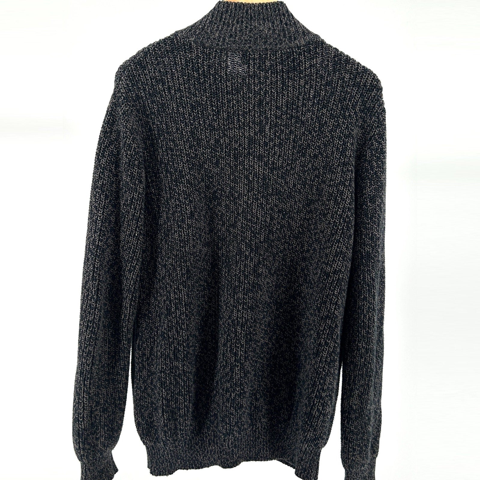 Vintage Y2K L.L.Bean Dark Indigo Grey 100% Cotton Full Zip Cardigan
