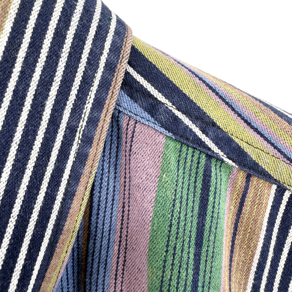 Vintage 90s Colours by Alexander Julian Blue Green Stripe 100% Cotton Shirt
