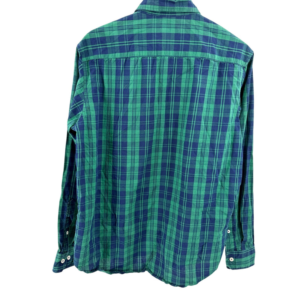 Royal County Of Berkshire Polo Club Green Navy Tartan Plaid Button-Down Shirt