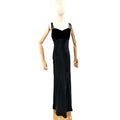 Vintage 80s All That Jazz Black 20s Revival Velvet Bodice Satin Gown
