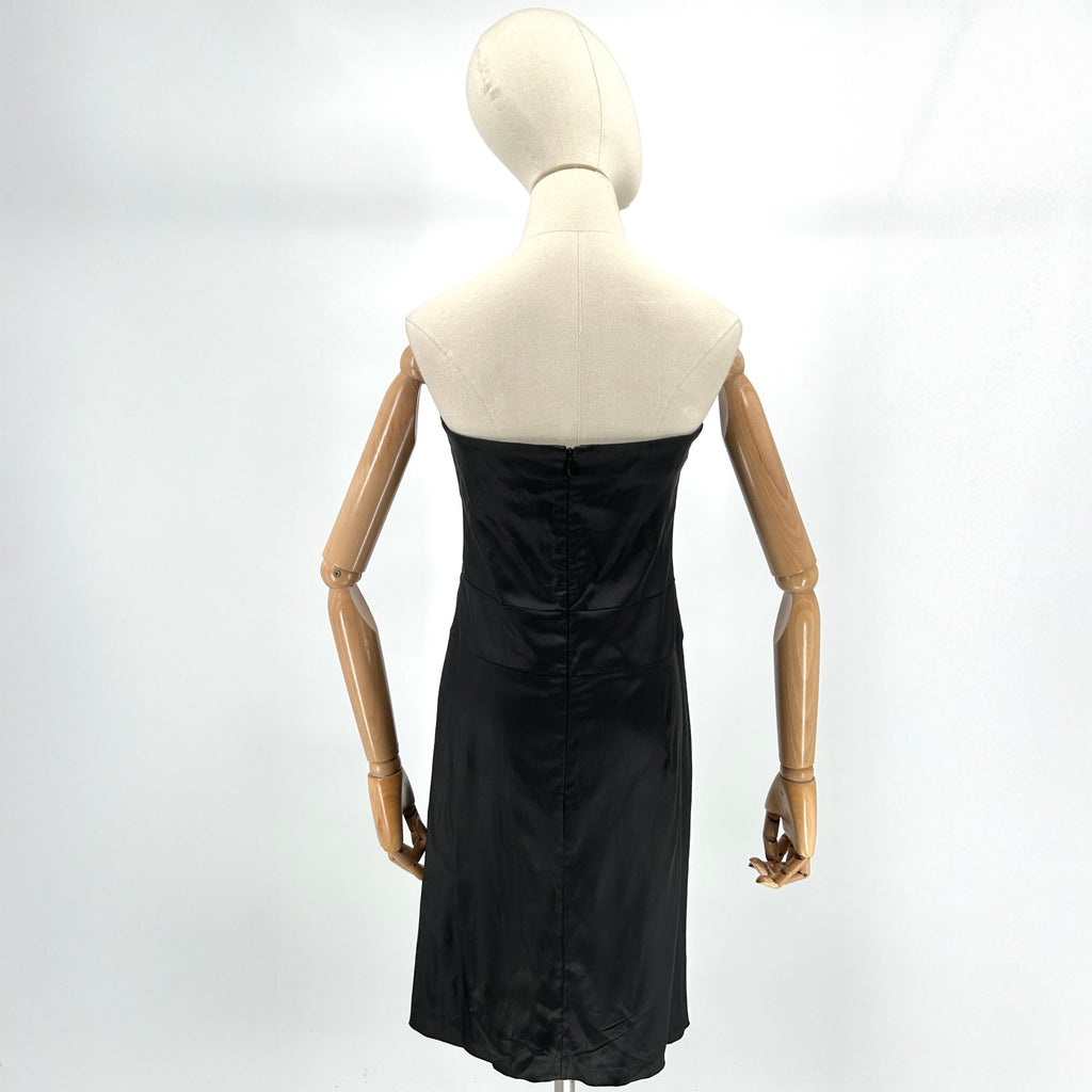 Guess by Marciano Black Satin Strapless Cocktail Dress