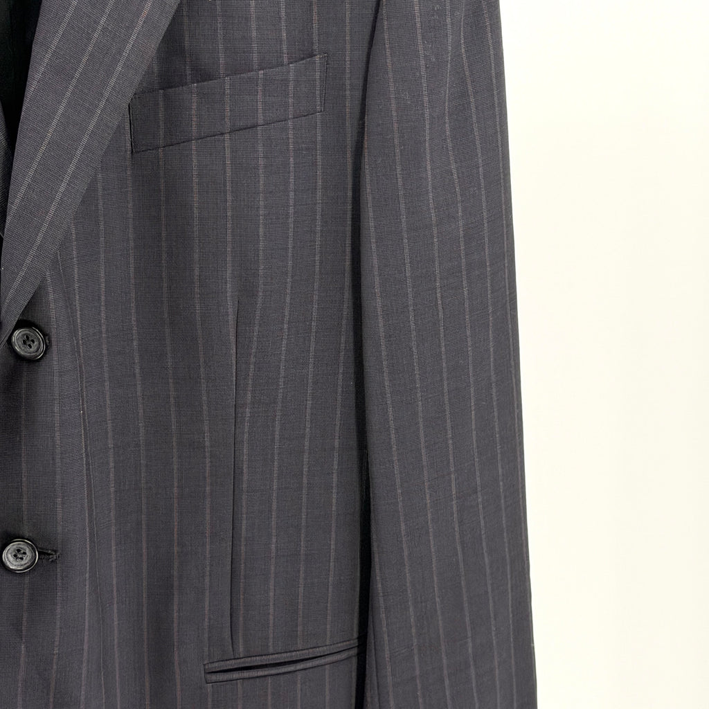 Vintage 90s Claudio Morelli Gray Pinstripe 100% Wool Menswear Blazer Jacket