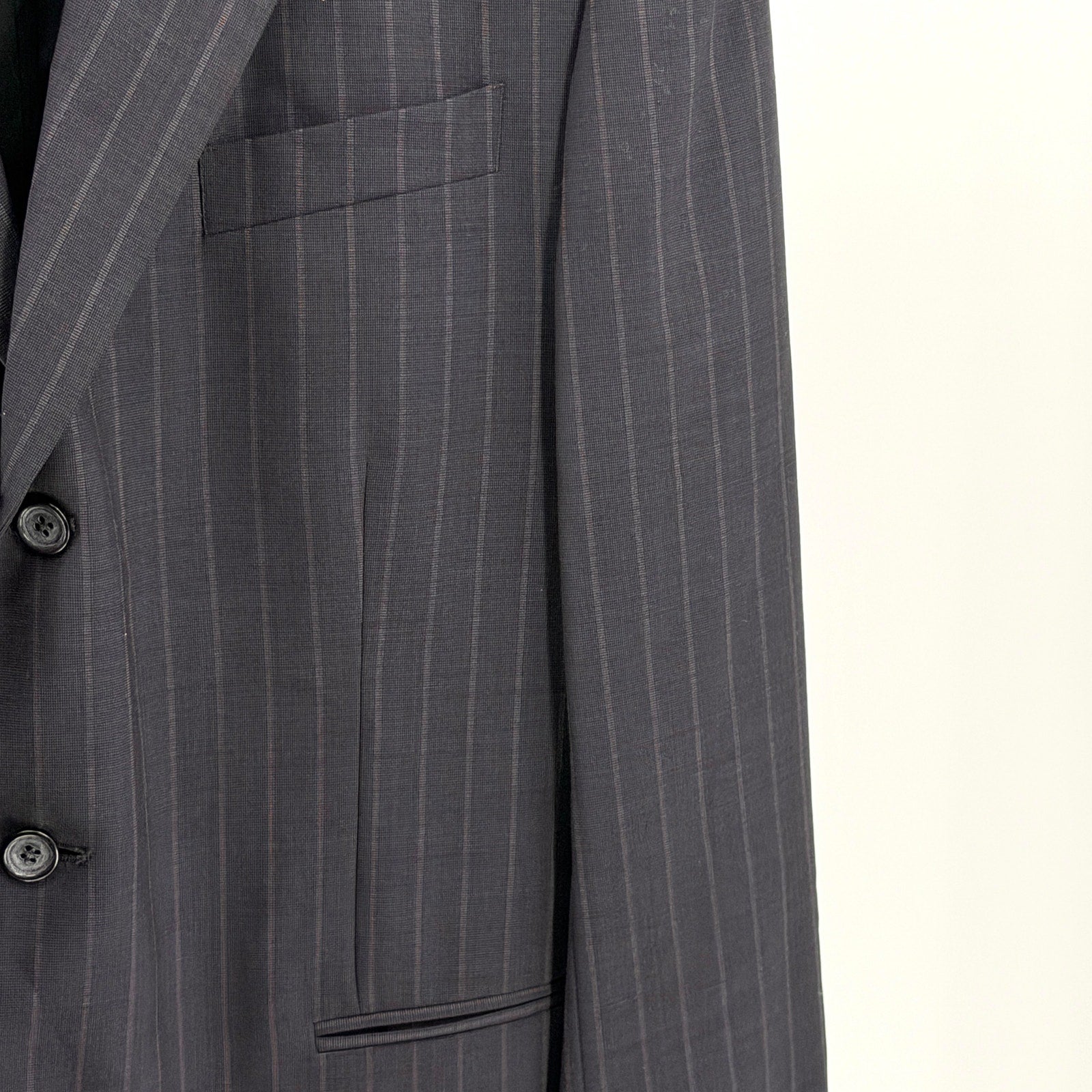 Vintage 90s Claudio Morelli Gray Pinstripe 100% Wool Menswear Blazer Jacket