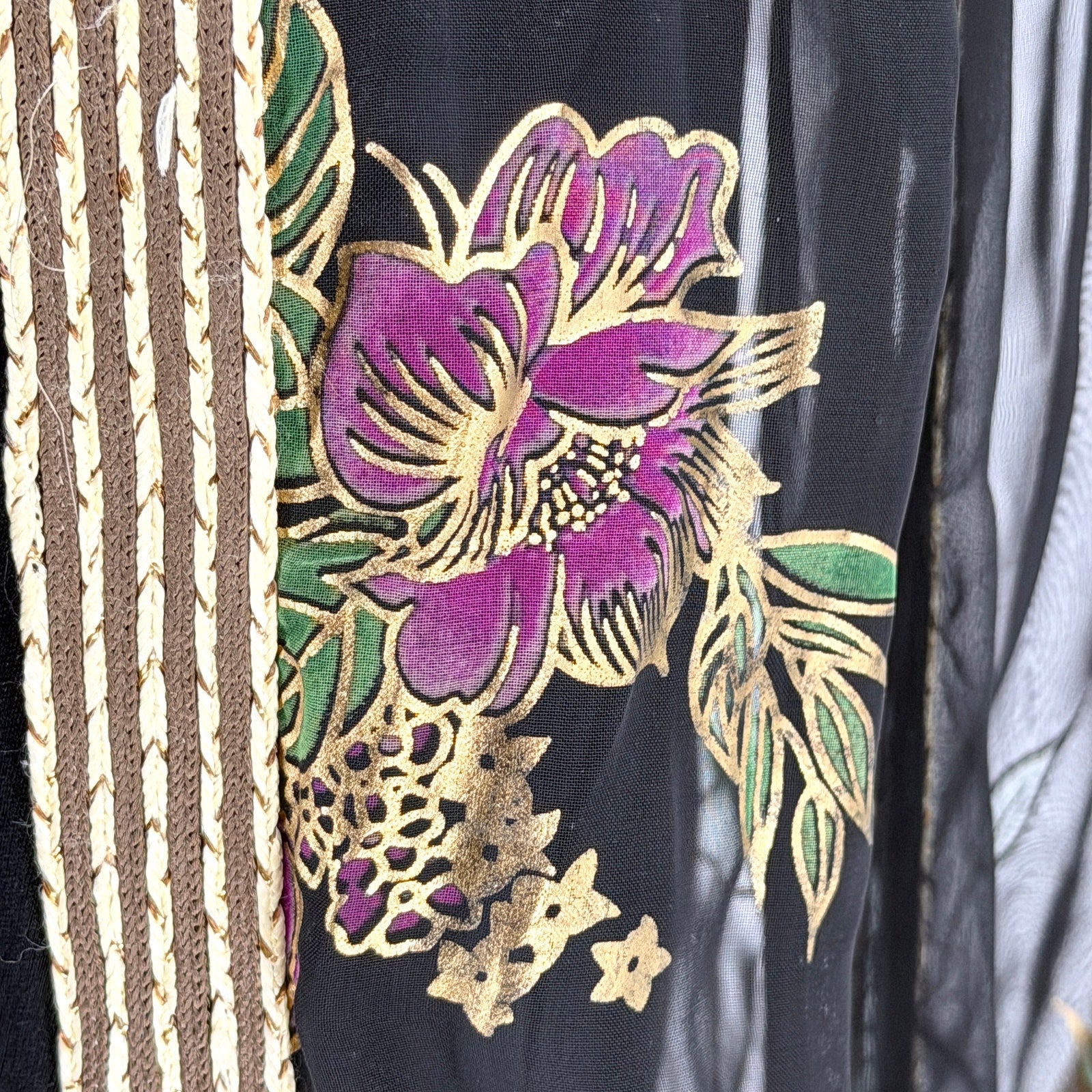 Vintage Handcrafted Emirati Black Gold Jalabiya Tunic and Bisht Duster Set