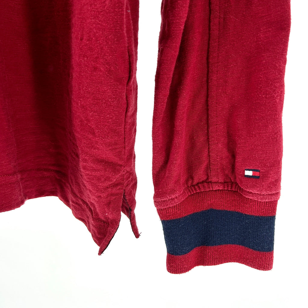 Tommy Hilfiger Red Navy White Rugby Polo Shirt Elbow Patches