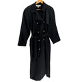 Vintage 80s Geoffrey Beene Gallant Black Jeweled Button Evening Trench Coat
