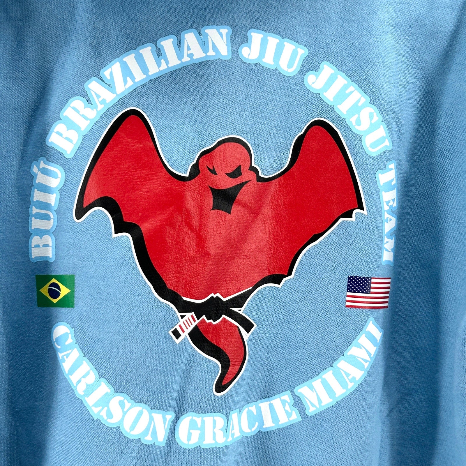 Vincent BJJ Powder Blue Carlson Gracie Miami Team Ghost Zip-Up Kids Hoodie
