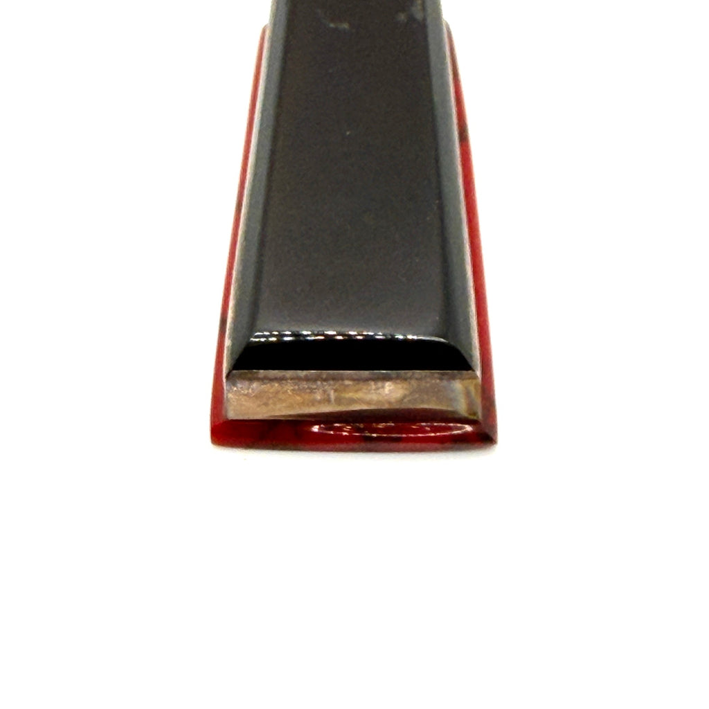 Vintage 90s Signed Black Red Sterling Silver Modernist Reversible Pendant