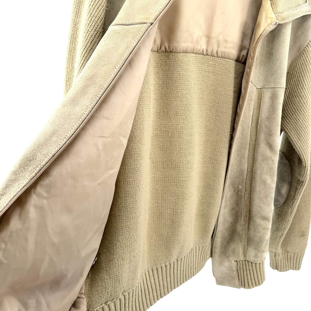 Vintage 70s Mr. Gar Tan Genuine Leather Knit Western Bomber Jacket