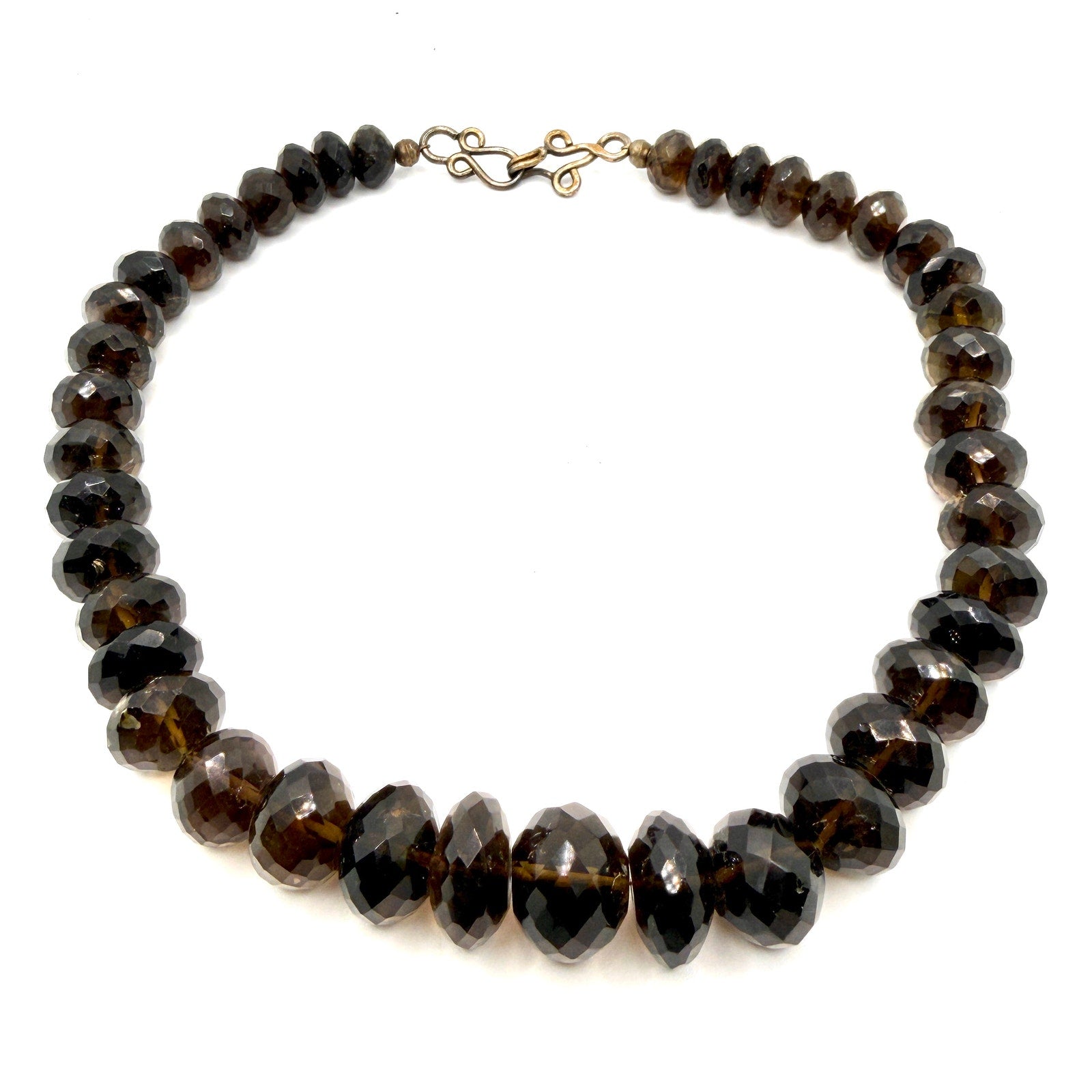 Vintage 90s Faceted Smoky Quartz Massive Statement Necklace