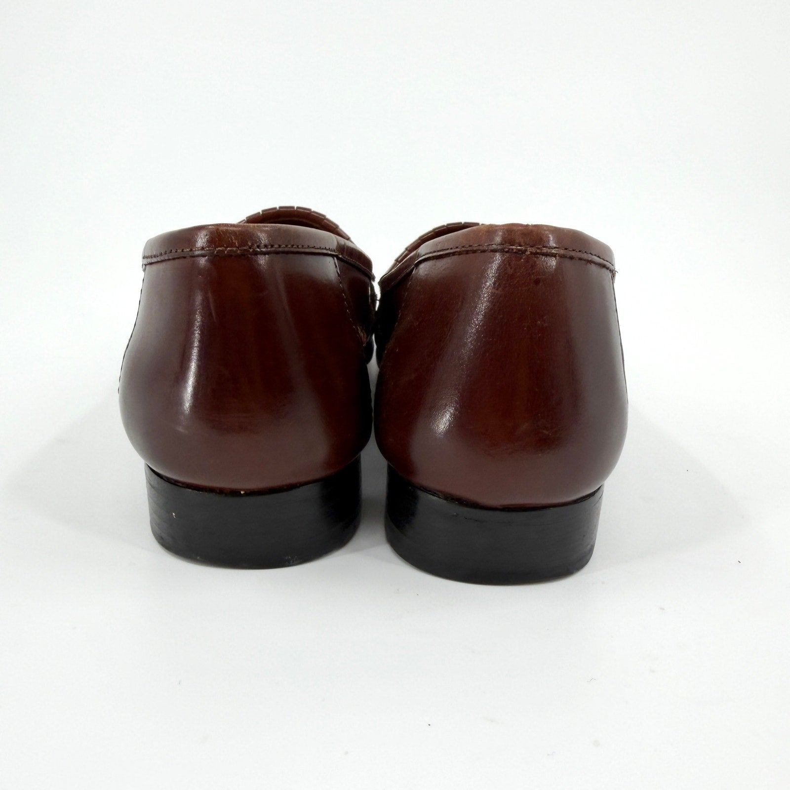 Vintage 90s Donato Marrone Brown Genuine Leather Tassel Kiltie Loafers