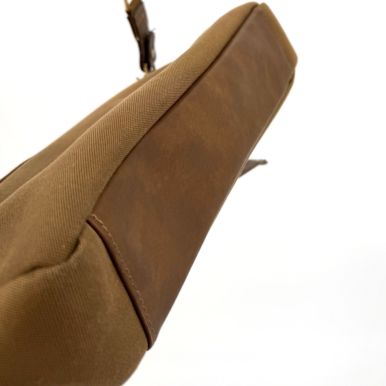 Vintage 90s Bally Tan Grade High Leather Canvas Satchel Briefcase Laptop Bag