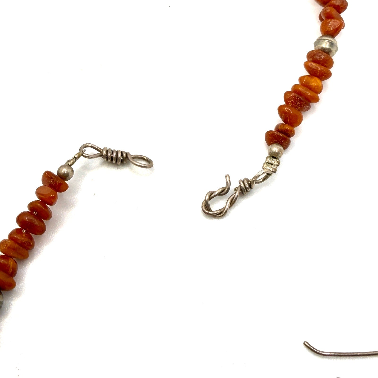 Vintage 90s Artisanal Carved Ram Turquoise Carnelian Beaded Necklace Earring Set