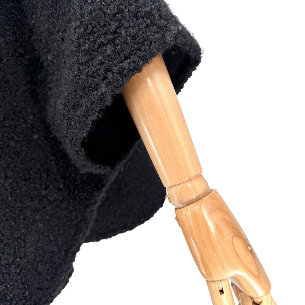 Canada Weather Gear Black Boucle Minimalist Zip Front Collar Cape Jacket