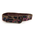 Vintage 90s Collectif Black Pink Beaded Heart Motif Wide Belt