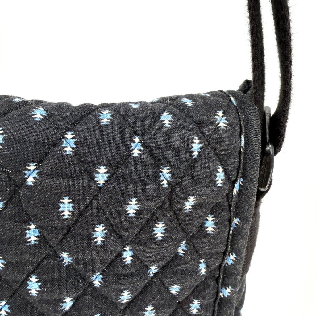 Vintage Y2K Vera Bradley Java Blue Floral Quilted Laptop Messenger Bag