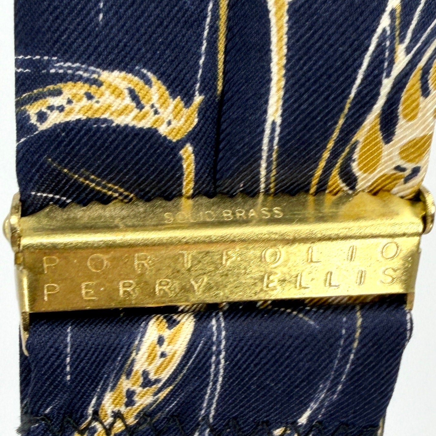 Vintage 90s Perry Ellis Portfolio Navy 100% Silk Wheat Suspenders