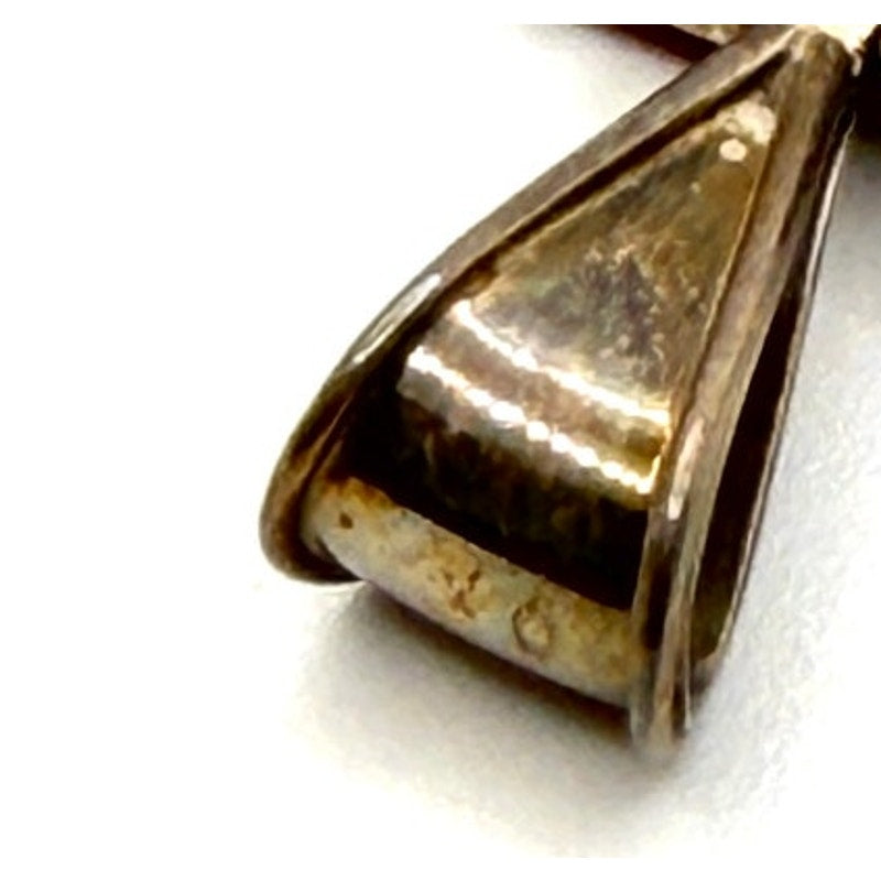 Vintage 90s Signed Black Red Sterling Silver Modernist Reversible Pendant
