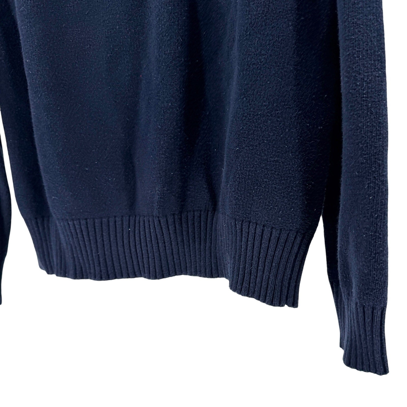 Polo Ralph Lauren Navy Blue 100% Cotton Preppy Mock Neck Sweater