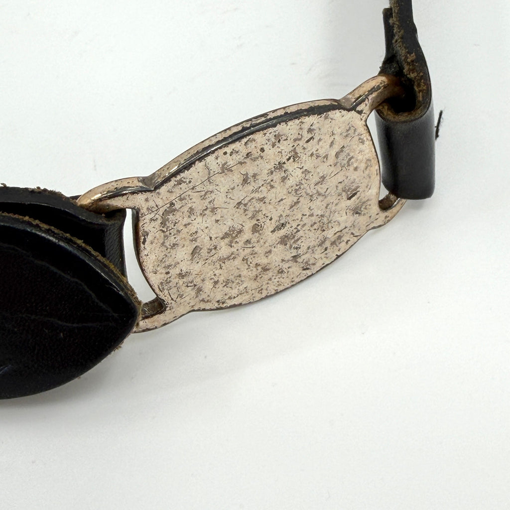 Vintage 90s Fossil Black Genuine Leather Boho Western Medallion Belt