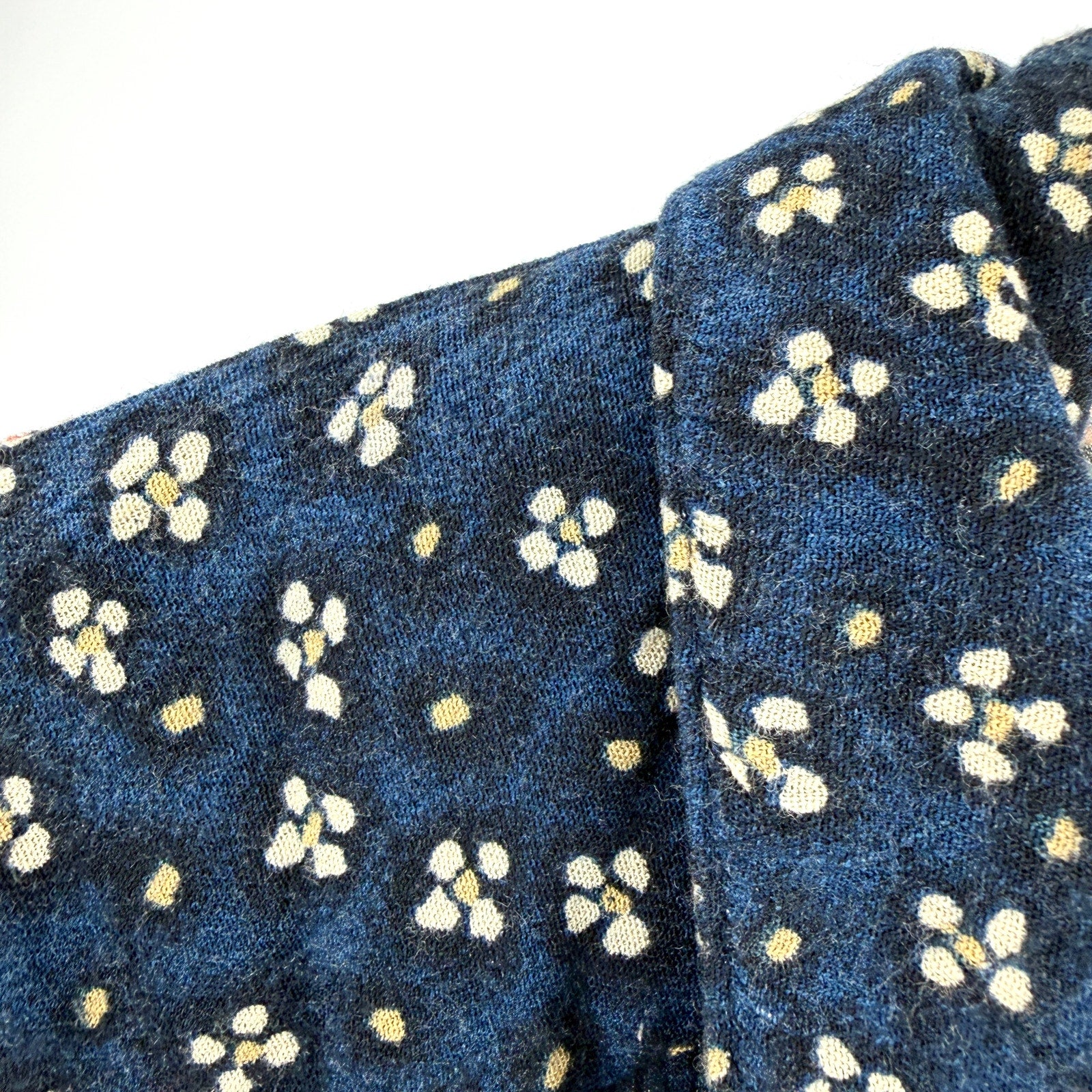 Vintage 90s Norton McNaughton Navy Blue Floral Paisley Short Sleeve Shirt