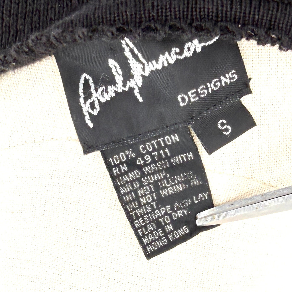 Vintage 90s Black 100% Cotton Beaded Sequin Cardigan