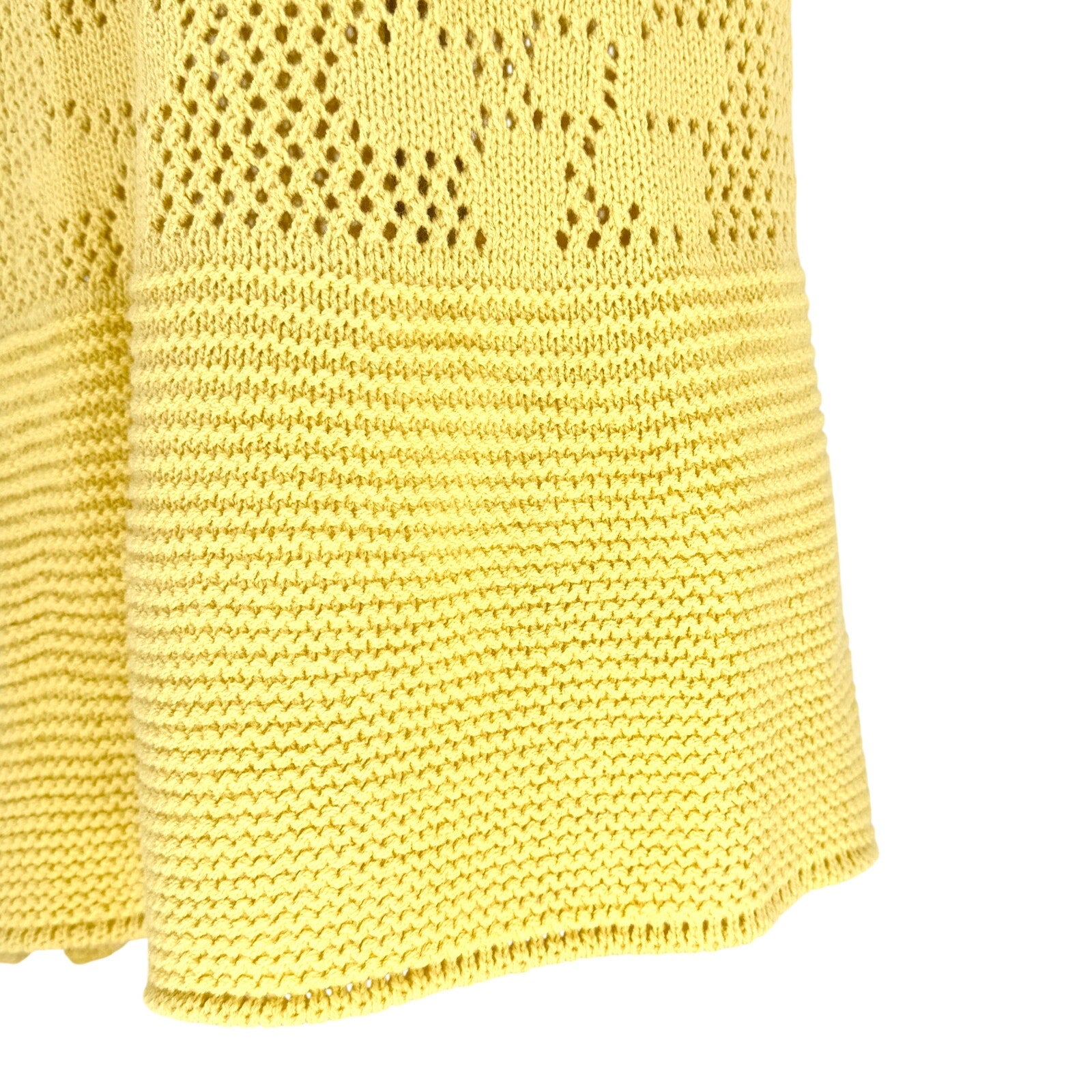 Anewsta Pastel Yellow Feather Trim Pocket Mermaid Knit Sleeveless Dress
