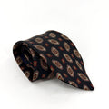 Vintage 80s Hardy Amies Black 100% Silk Red Medallion Wide Necktie