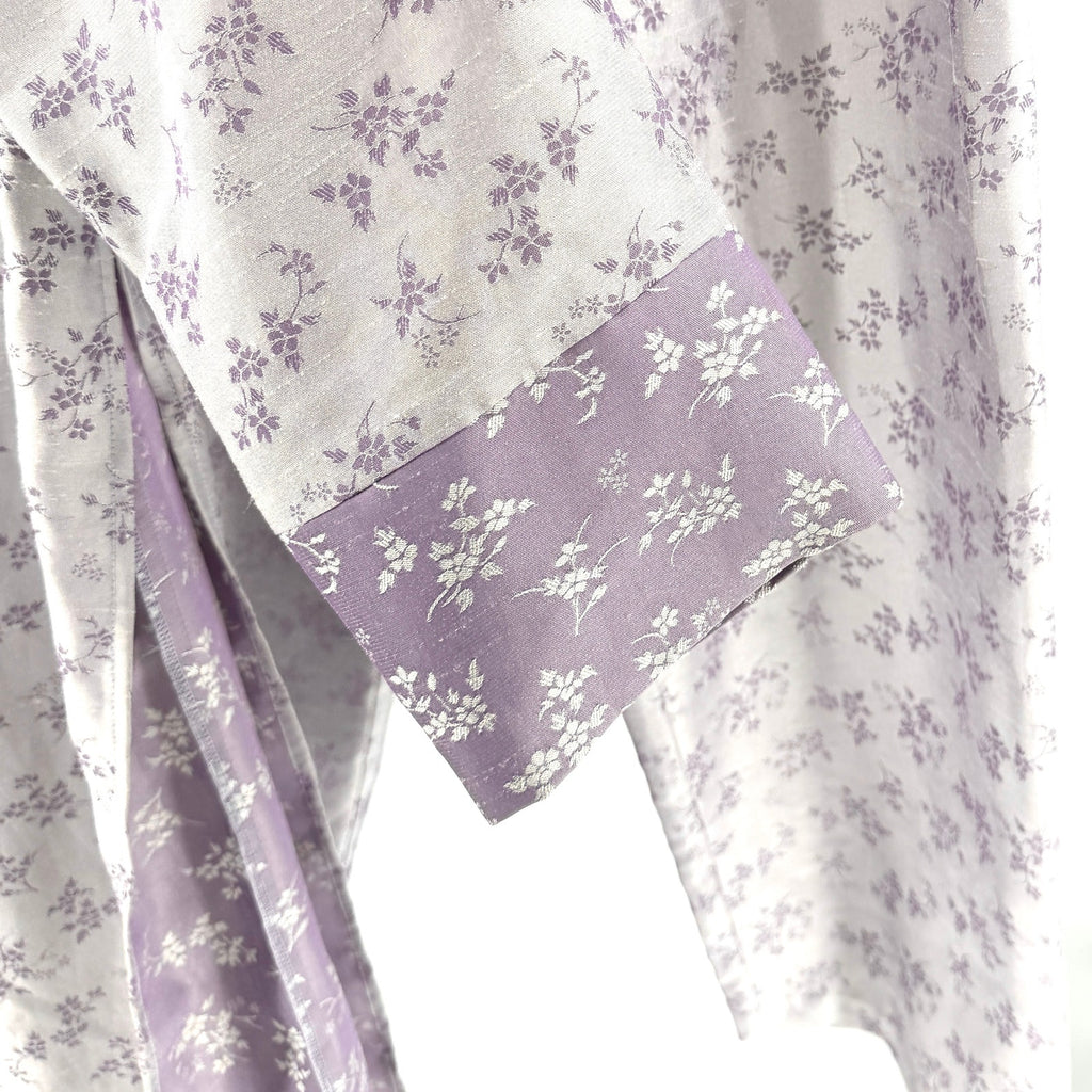 Vintage 90s Oscar de la Renta Lavender Floral Satin Pajama Set
