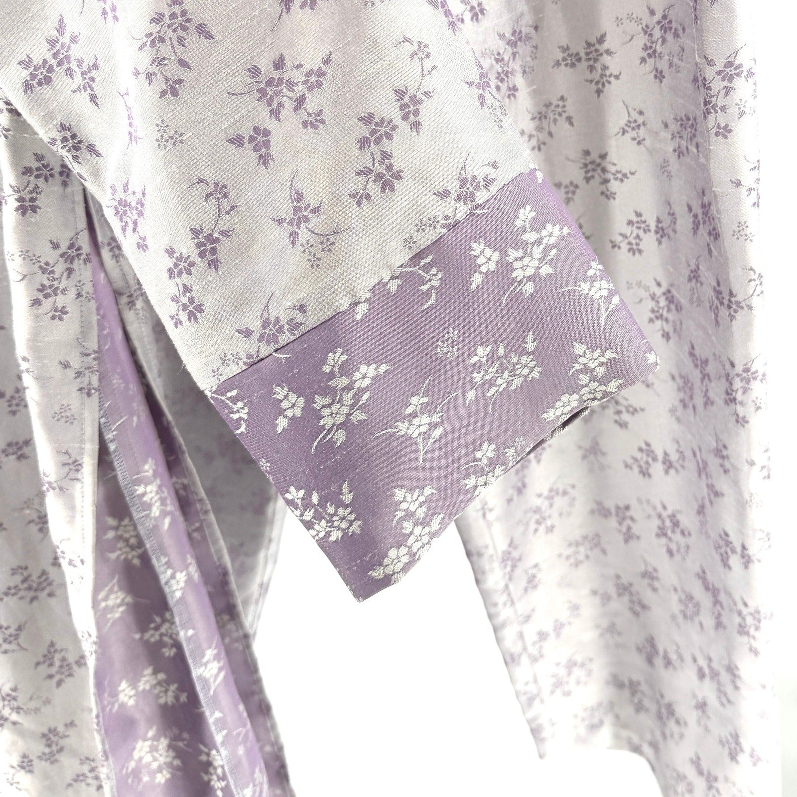 Vintage 90s Oscar de la Renta Lavender Floral Satin Pajama Set