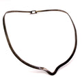 Vintage 90s Stamped Mexico Sterling Silver V Neck Rigid Collar Choker Necklace