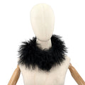 Vintage Y2K Unbranded Black Genuine Sheepskin Shaggy Curly Fur Collar Wrap Scarf