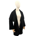 T Tahari Black Draped Cape Collar Open Front Coat